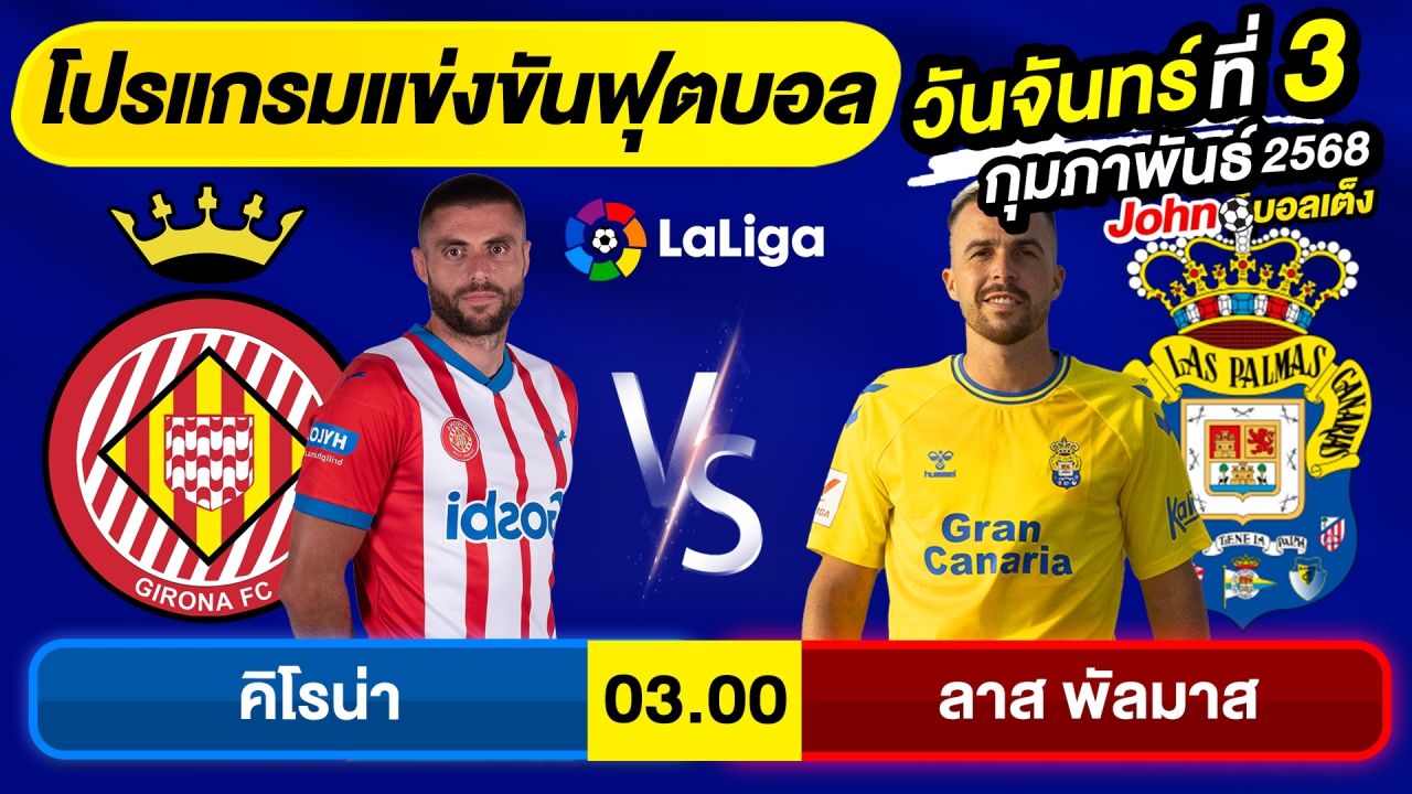 วิเคราะห์บอลวันนี้ บอลเต็ง ทีเด็ดบอลวันจันทร์ ที่ 3 กุมภาพันธ์ 2568 By จอห์นบอลเต็ง