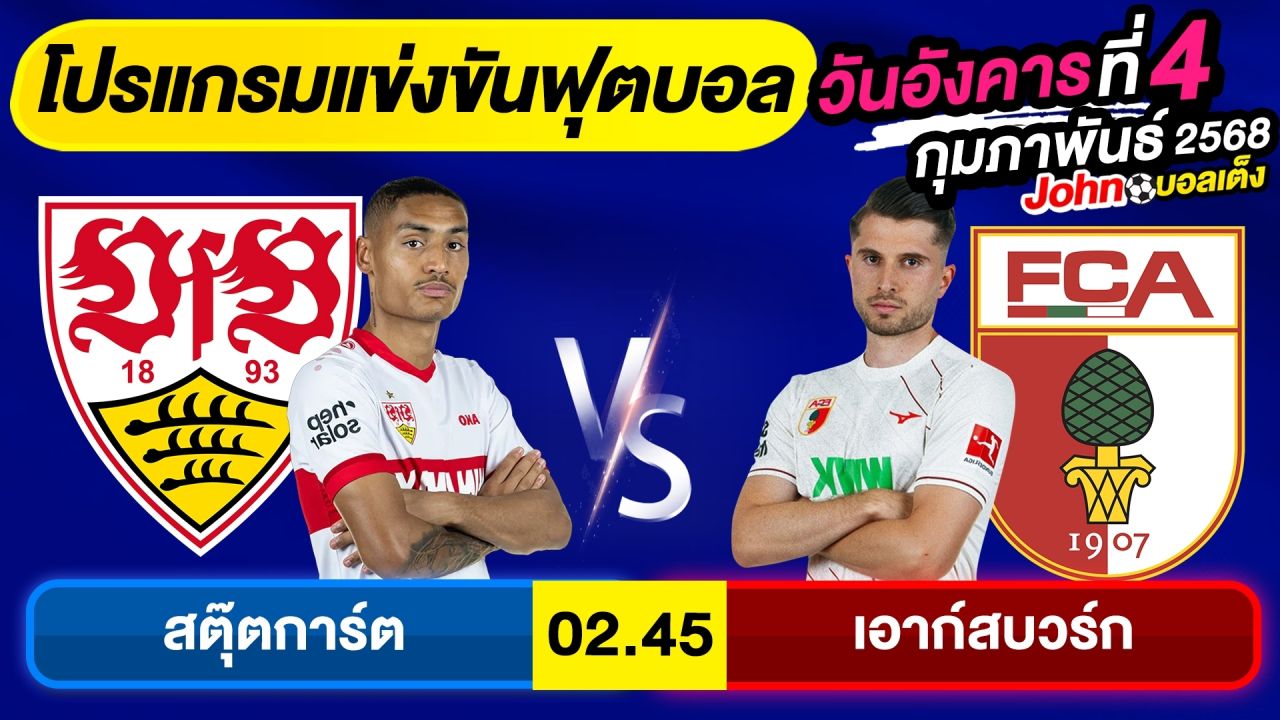วิเคราะห์บอลวันนี้ อังคาร ที่ 4 กุมภาพันธ์ 2568 บอลเต็ง ทีเด็ดบอล By จอห์นบอลเต็ง