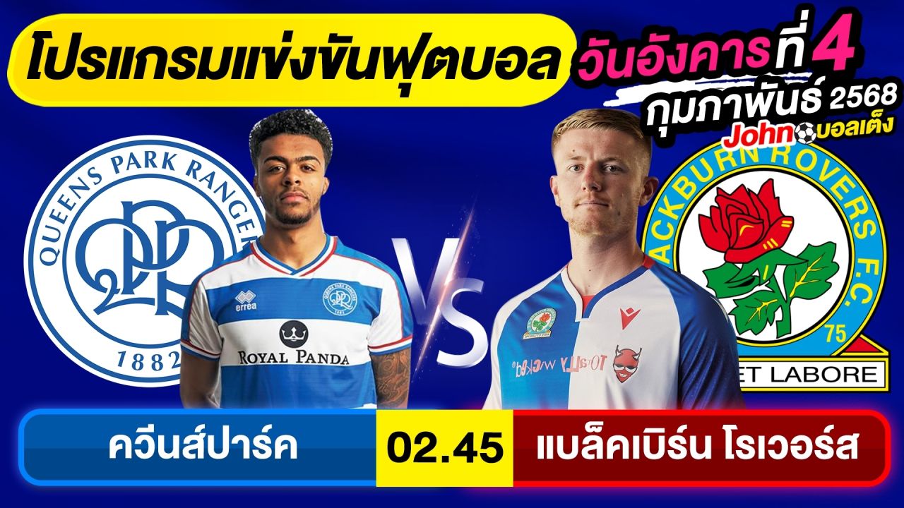 วิเคราะห์บอลวันนี้ อังคาร ที่ 4 กุมภาพันธ์ 2568 บอลเต็ง ทีเด็ดบอล By จอห์นบอลเต็ง