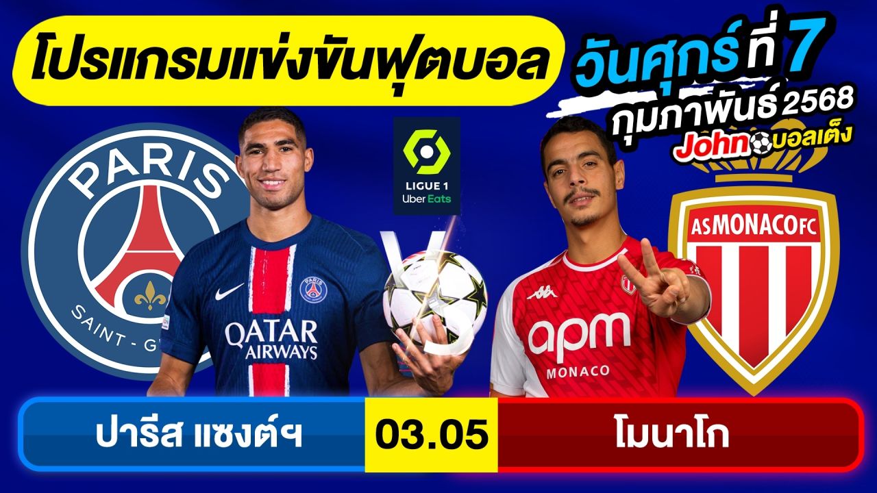 วิเคราะห์บอลวันนี้ บอลเต็ง ทีเด็ดบอล วันศุกร์ ที่ 7 กุมภาพันธ์ 2568 By จอห์นบอลเต็ง