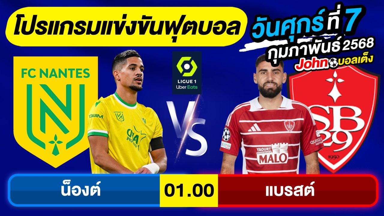 วิเคราะห์บอลวันนี้ บอลเต็ง ทีเด็ดบอล วันศุกร์ ที่ 7 กุมภาพันธ์ 2568 By จอห์นบอลเต็ง