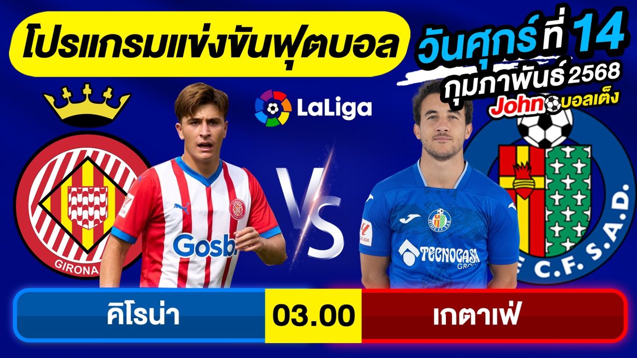 วิเคราะห์บอลวันนี้ บอลเต็ง ทีเด็ดบอล วันศุกร์ ที่ 14 กุมภาพันธ์ 2568 By จอห์นบอลเต็ง