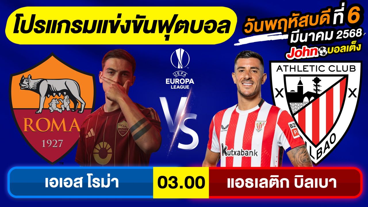 วิเคราะห์บอลวันนี้ บอลเต็ง ทีเด็ดบอล วันพฤหัสบดี ที่ 06 มีนาคม 2568 By จอห์นบอลเต็ง