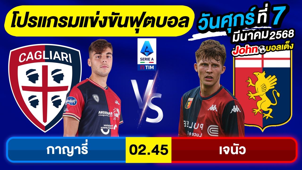 วิเคราะห์บอลวันนี้ บอลเต็ง ทีเด็ดบอล วันศุกร์ ที่ 07 มีนาคม 2568 By จอห์นบอลเต็ง