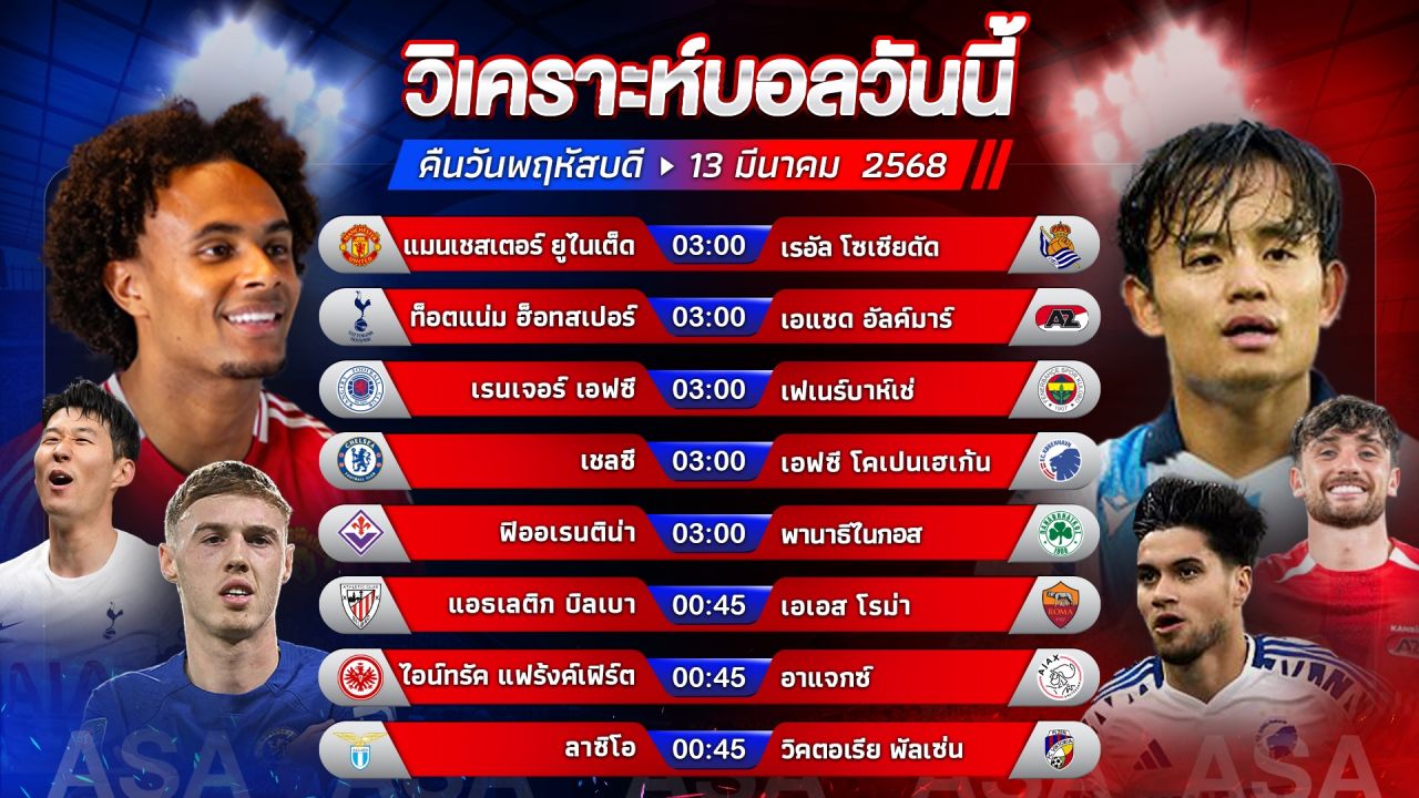 🌟📑🥳วิเคราะห์บอลวันนี้ ทีเด็ดบอล l วันพฤหัสบดี ที่ 13 มีนาคม 2568 l by อัศวินล้มโต๊ะ #ยูโรปาลีก #ยูฟ่า #EuropaLeague #ConferenceLeague