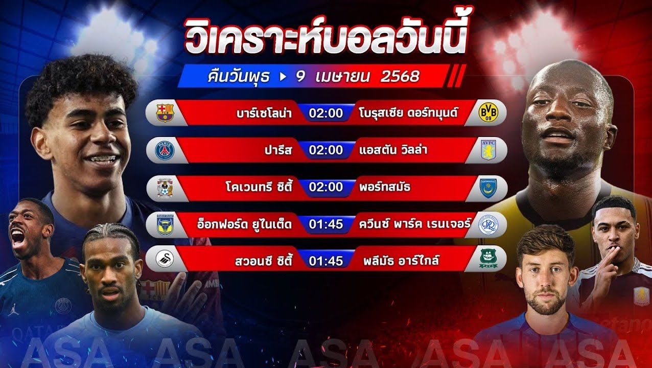 🥇🏆⚽️วิเคราะห์บอลวันนี้ ทีเด็ดบอล l วันพุธ ที่ 9 เมษายน 2568 l by อัศวินล้มโต๊ะ #ยูฟ่าแชมเปี้ยนส์ลีก #แชมป์เปี้ยนชิพ