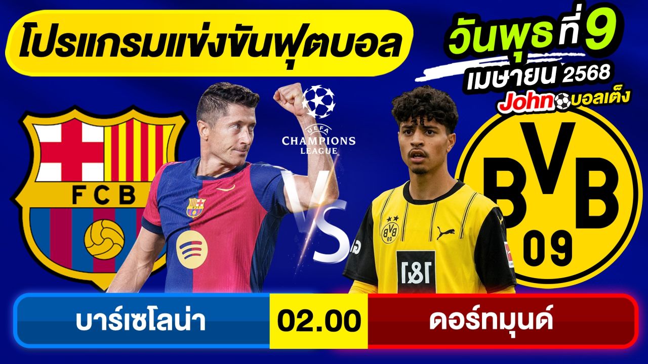 วิเคราะห์บอลวันนี้ บอลเต็ง ทีเด็ดบอล วันวันพุธ ที่ 9 เมษายน 2568 By จอห์นบอลเต็ง