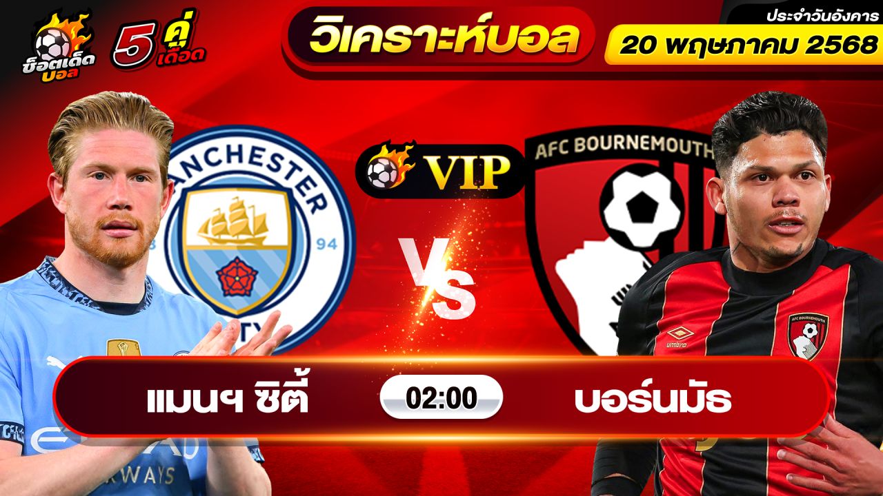 วิเคราะห์บอลวันนี้ ทีเด็ดบอล วันอังคาร ที่ 20 พฤษภาคม 2568 By ช็อตเด็ดบอลเต็ง