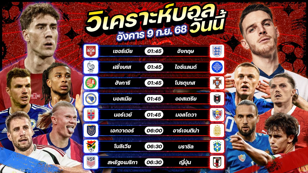 🥇⚽️🥳วิเคราะห์บอลวันนี้ ทีเด็ดบอล l วันอังคาร ที่ 9 กันยายน 2568 l by อัศวินล้มโต๊ะ #บอลโลก #worldcup