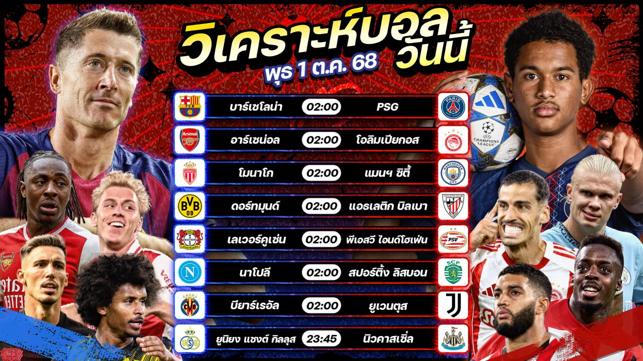 🥇⚽️😎วิเคราะห์บอลวันนี้ ทีเด็ดบอล l วันพุธ ที่ 1 ตุลาคม 2568 l by อัศวินล้มโต๊ะ #ยูฟ่าแชมเปี้ยนส์ลีก