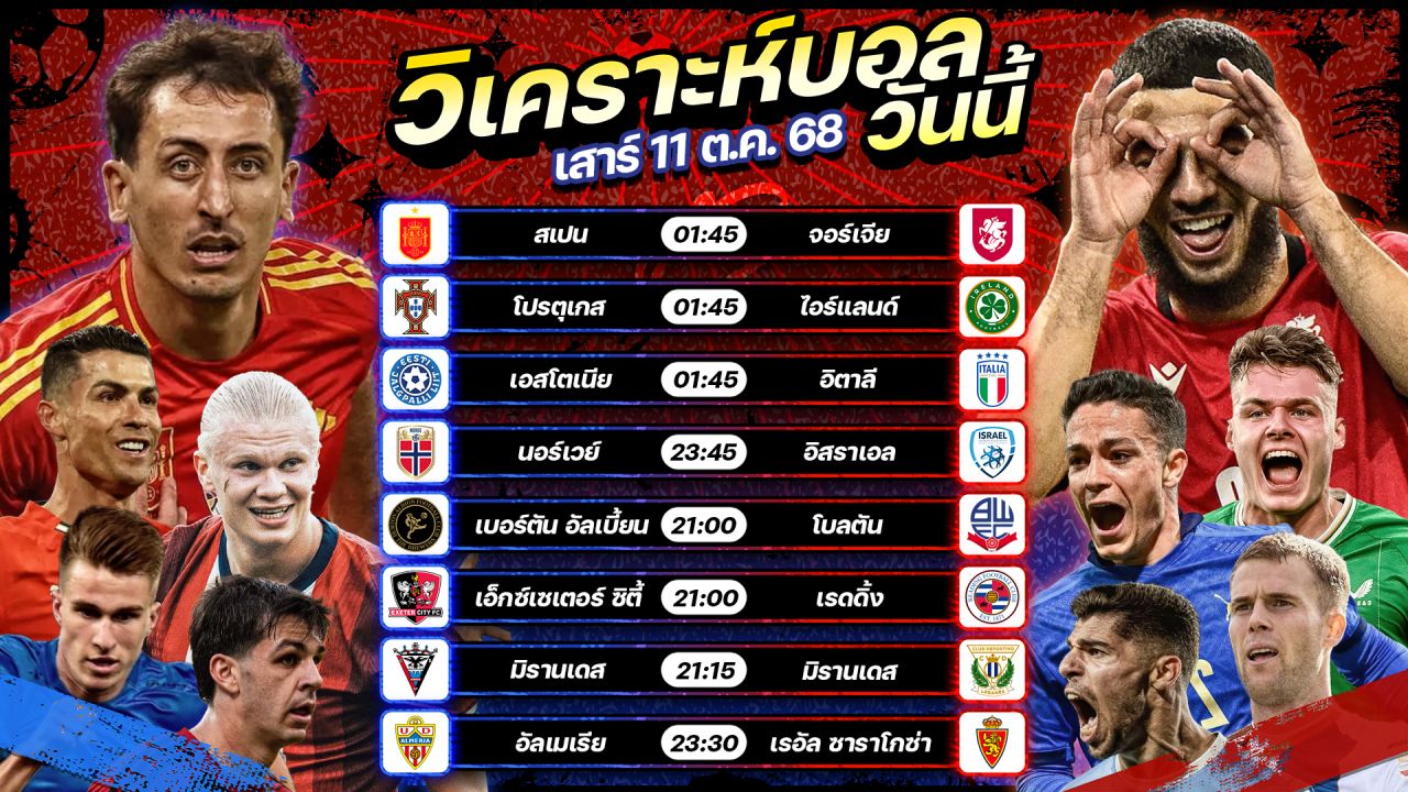 ⚽️🥇😎วิเคราะห์บอลวันนี้ ทีเด็ดบอล l วันเสาร์ที่ 11 ตุลาคม 2568 by อัศวินล้มโต๊ะ #บอลโลก #worldcup