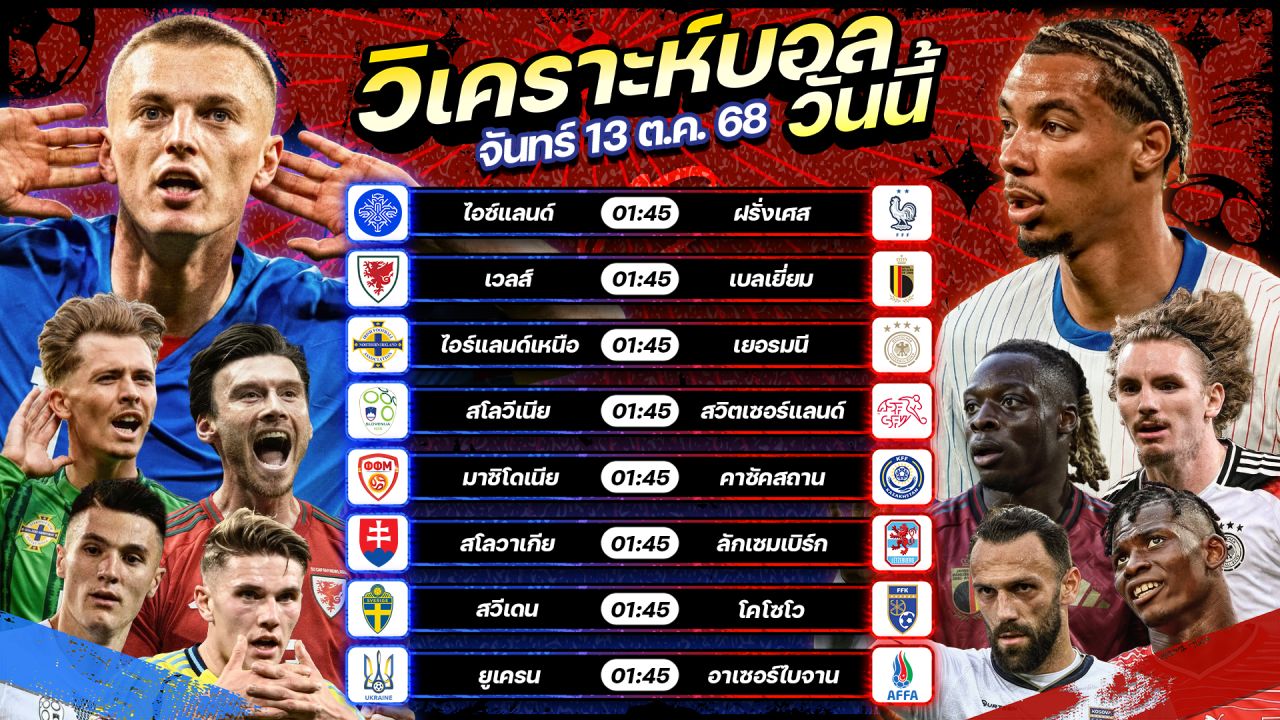 ⚽️🥇😎วิเคราะห์บอลวันนี้ ทีเด็ดบอล l วันจันทร์ที่ 13 ตุลาคม 2568 by อัศวินล้มโต๊ะ #บอลโลก #worldcup