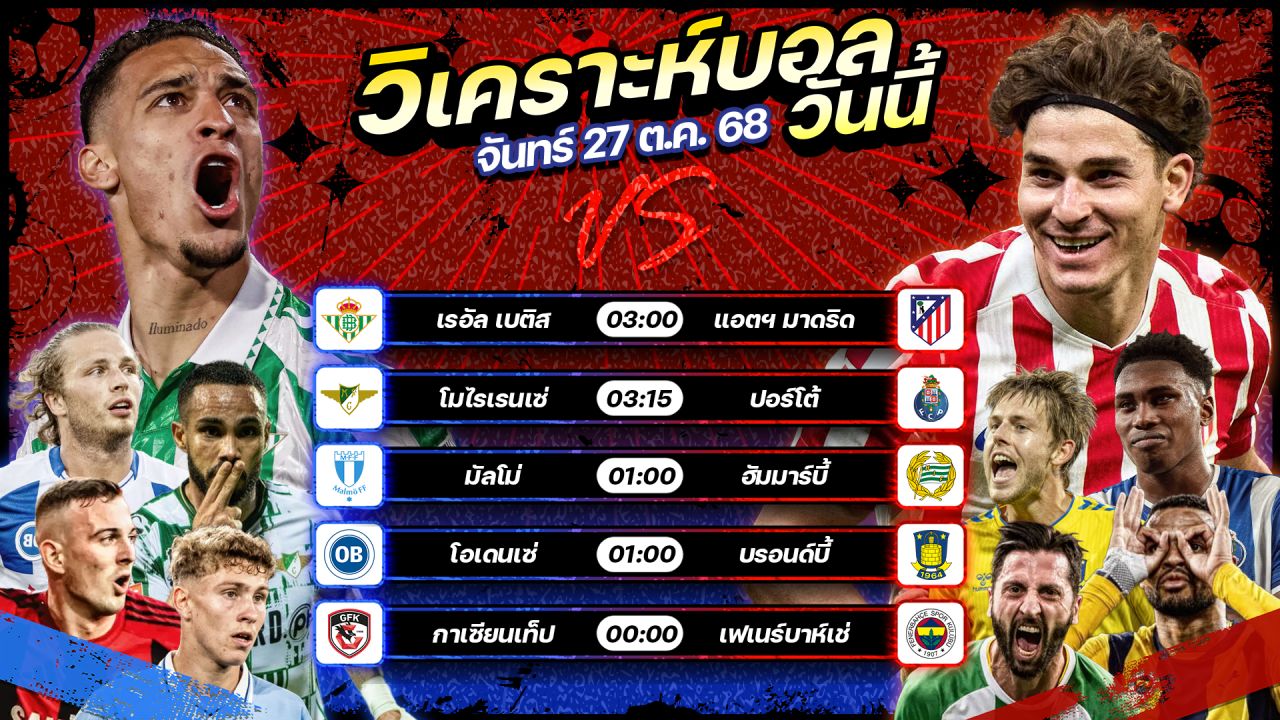 🥇⚽️😎วิเคราะห์บอลวันนี้ ทีเด็ดบอล l วันจันทร์ ที่ 27 ตุลาคม 2568 by อัศวินล้มโต๊ะ #ลาลีกา