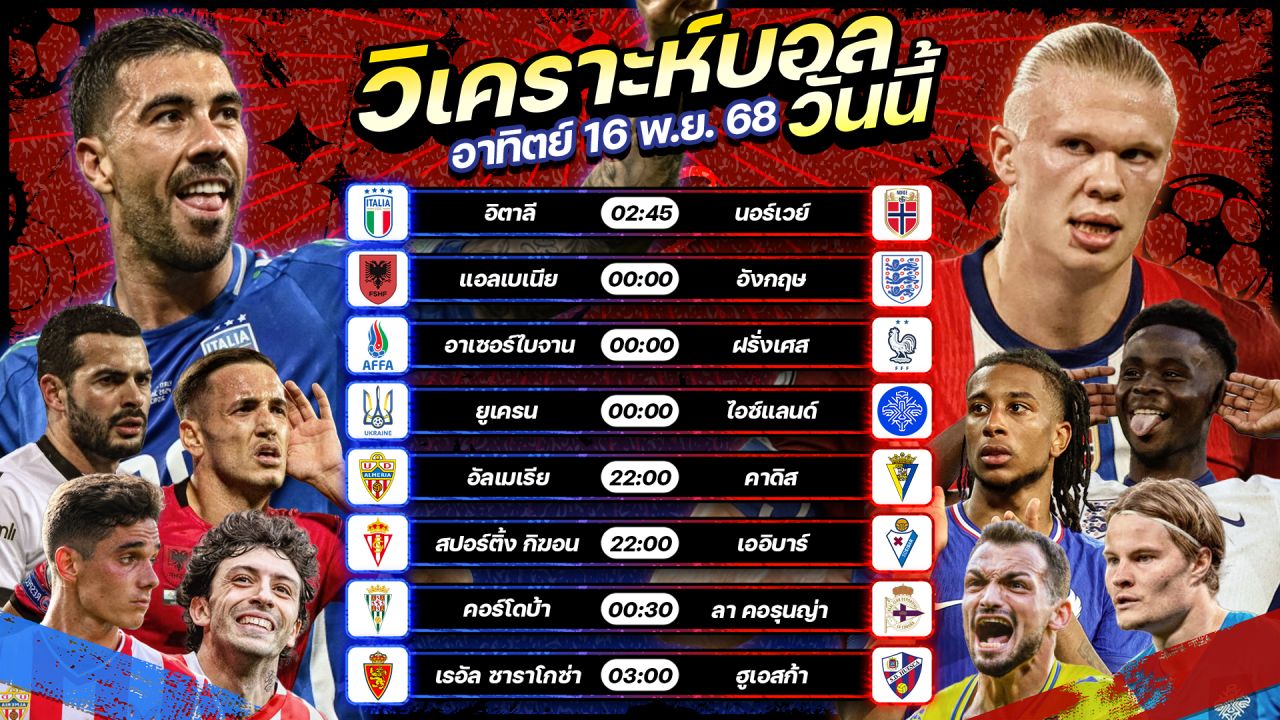 🎯⚽️😎วิเคราะห์บอลวันนี้ ทีเด็ดบอล l วันอาทิตย์ ที่ 16 พฤศจิกายน 2568 by อัศวินล้มโต๊ะ #บอลโลก #worldcup