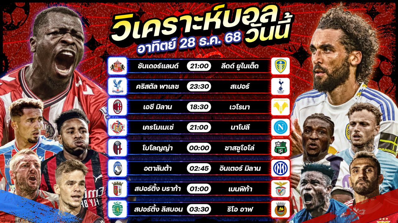⚽️🥇😘วิเคราะห์บอลวันนี้ ทีเด็ดบอล l วันอาทิตย์ ที่ 28 ธันวาคม 2568 by อัศวินล้มโต๊ะ #พรีเมียร์ลีก #เซเรียอา