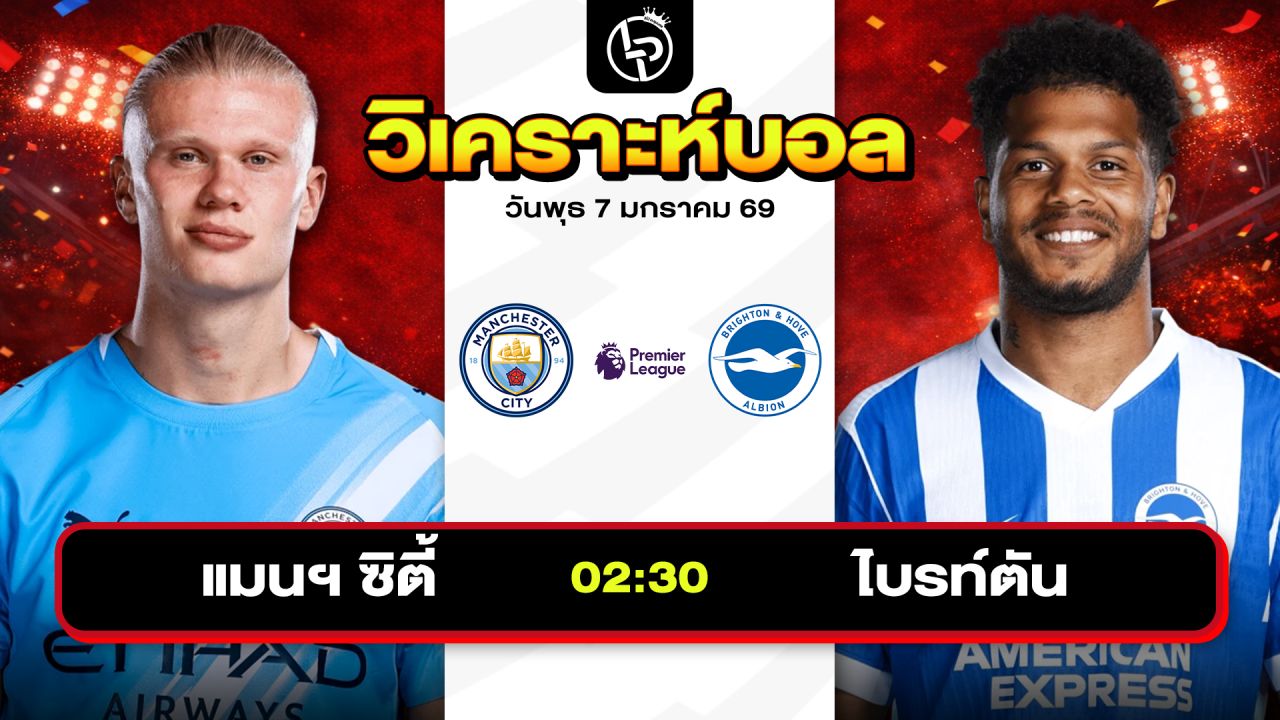 วิเคราะห์บอลวันนี้ ทีเด็ดบอล วันพุธที่ 7 มกราคม 2569 By ลิโป้ตะลุมบอล