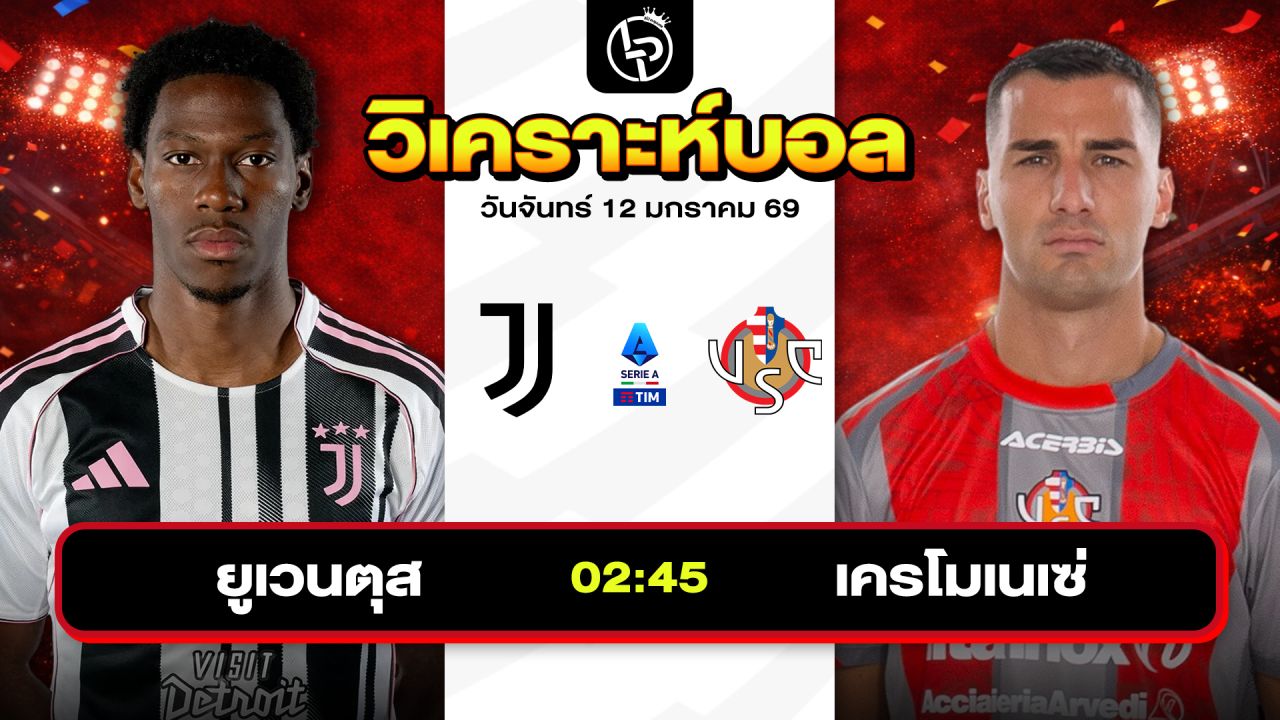 วิเคราะห์บอลวันนี้ ทีเด็ดบอล วันจันทร์ที่ 12 มกราคม 2569 By ลิโป้ตะลุมบอล