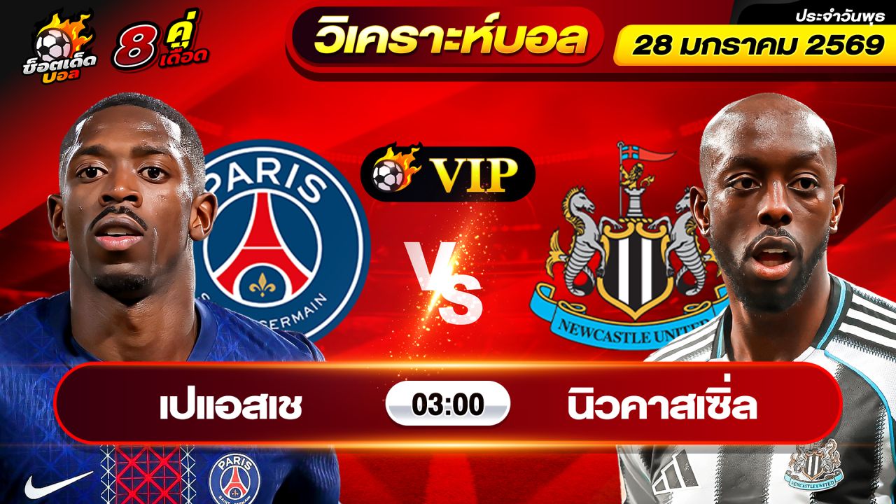 วิเคราะห์บอลวันนี้ ทีเด็ดบอล วันพุธ ที่ 28 มกราคม 2569 By ช็อตเด็ดบอลเต็ง