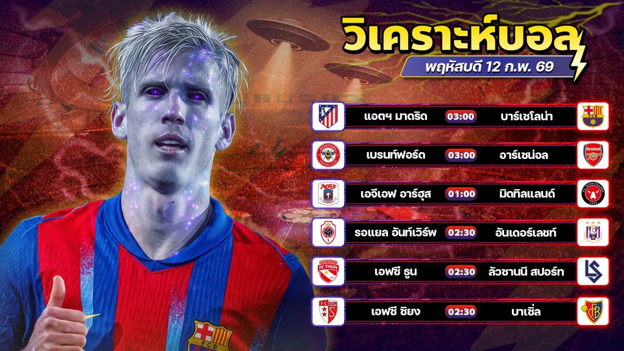 ⚽️🥇🥳วิเคราะห์บอลวันนี้ ทีเด็ดบอล วันพฤหัสบดี ที่ 12 กุมภาพันธ์ 2569 By อัศวินล้มโต๊ะ l อศว #อศว