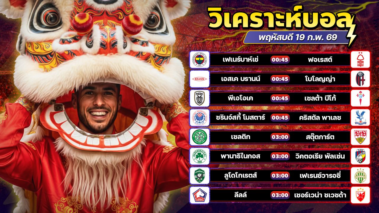 ⚽️🏆🤩วิเคราะห์บอลวันนี้ ทีเด็ดบอล วันพฤหัสบดี ที่ 19 กุมภาพันธ์ 2569 By อัศวินล้มโต๊ะ l อศว #อศว