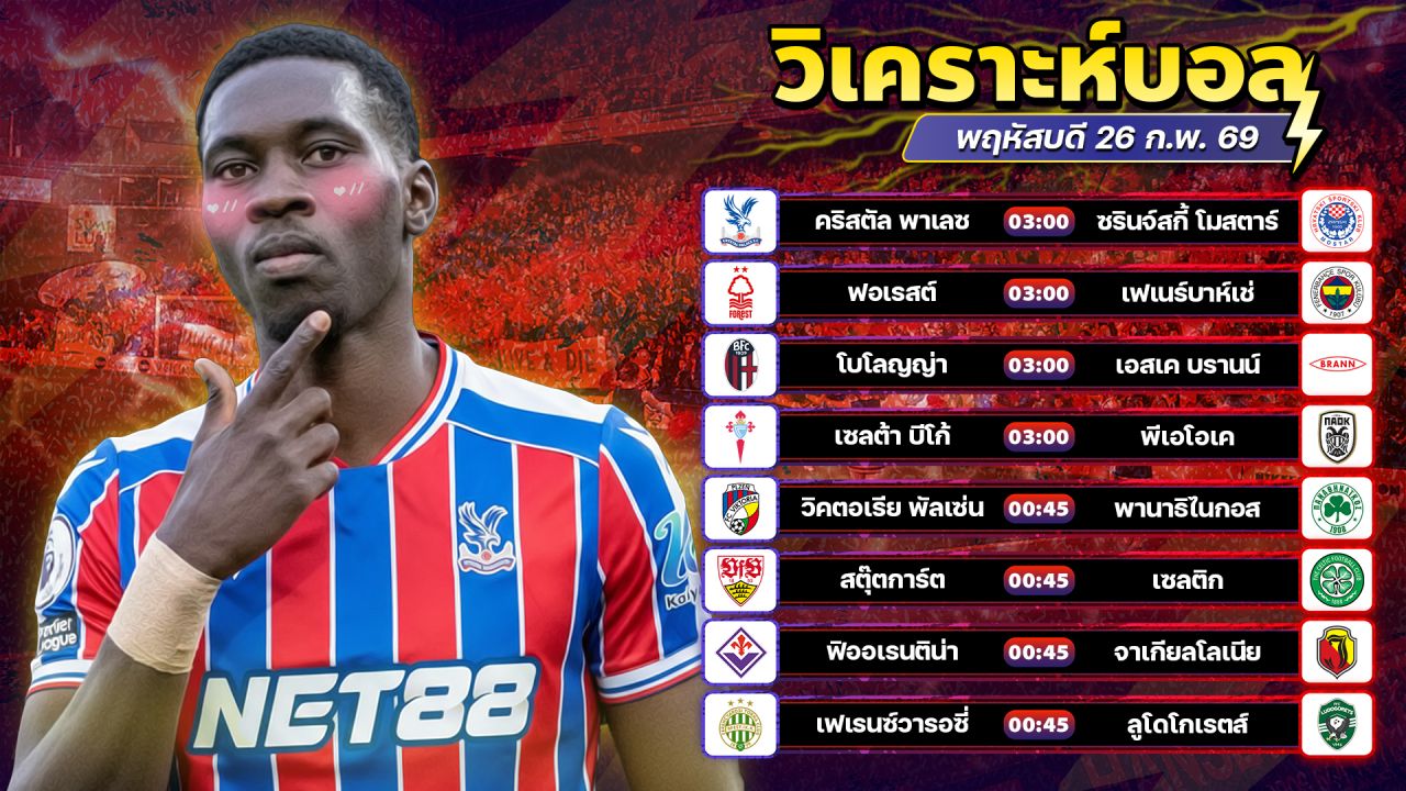 ⚽️🎯🤓วิเคราะห์บอลวันนี้ ทีเด็ดบอล วันพฤหัสบดี ที่ 26 กุมภาพันธ์ 2569 By อัศวินล้มโต๊ะ l อศว #อศว