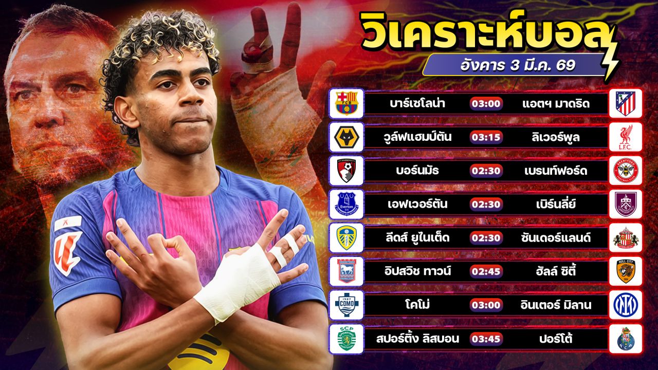⚽️💰😎วิเคราะห์บอลวันนี้ ทีเด็ดบอล วันอังคาร ที่ 3 มีนาคม 2569 By อัศวินล้มโต๊ะ l อศว #อศว