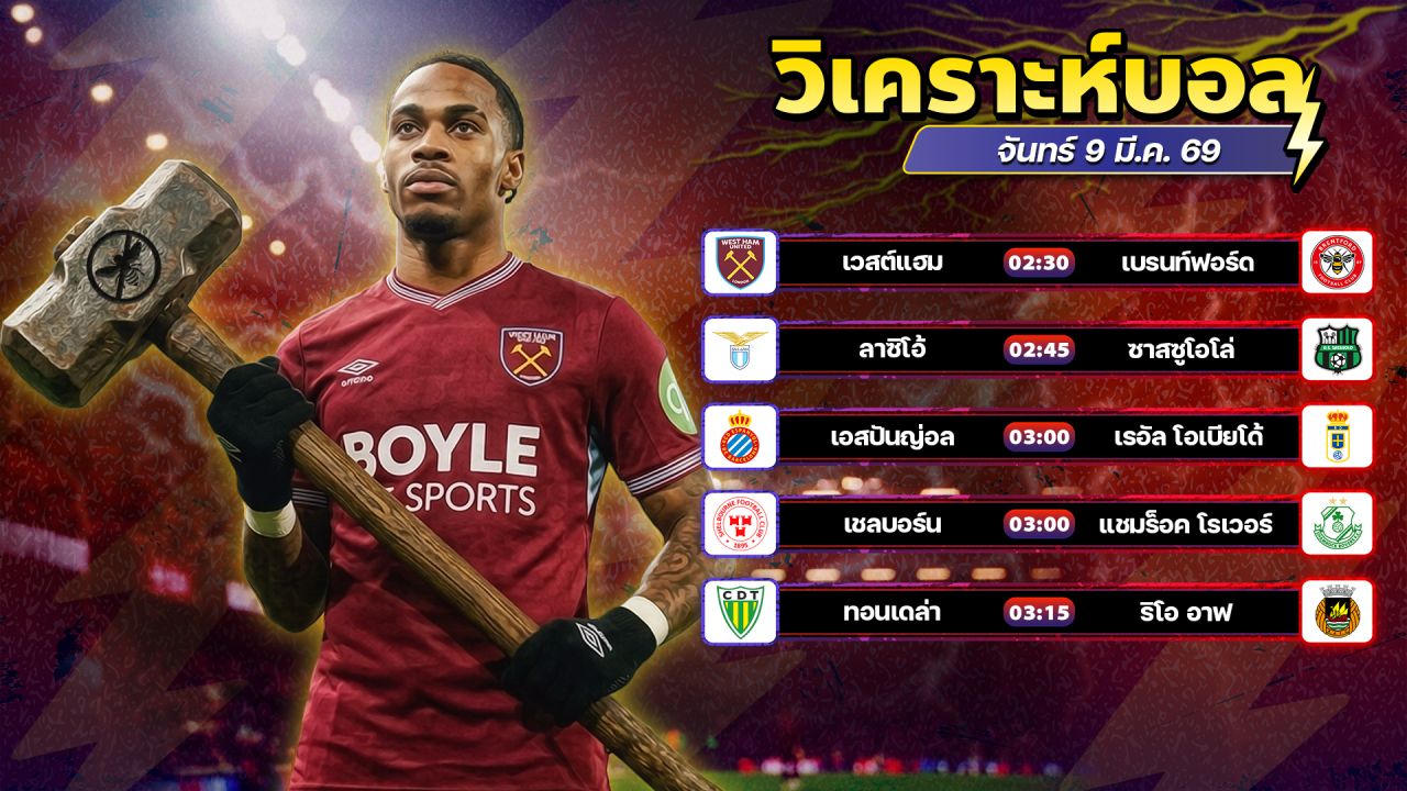 ⚽️🫰🏻😎วิเคราะห์บอลวันนี้ ทีเด็ดบอล วันจันทร์ ที่ 9 มีนาคม 2569 By อัศวินล้มโต๊ะ l อศว #อศว
