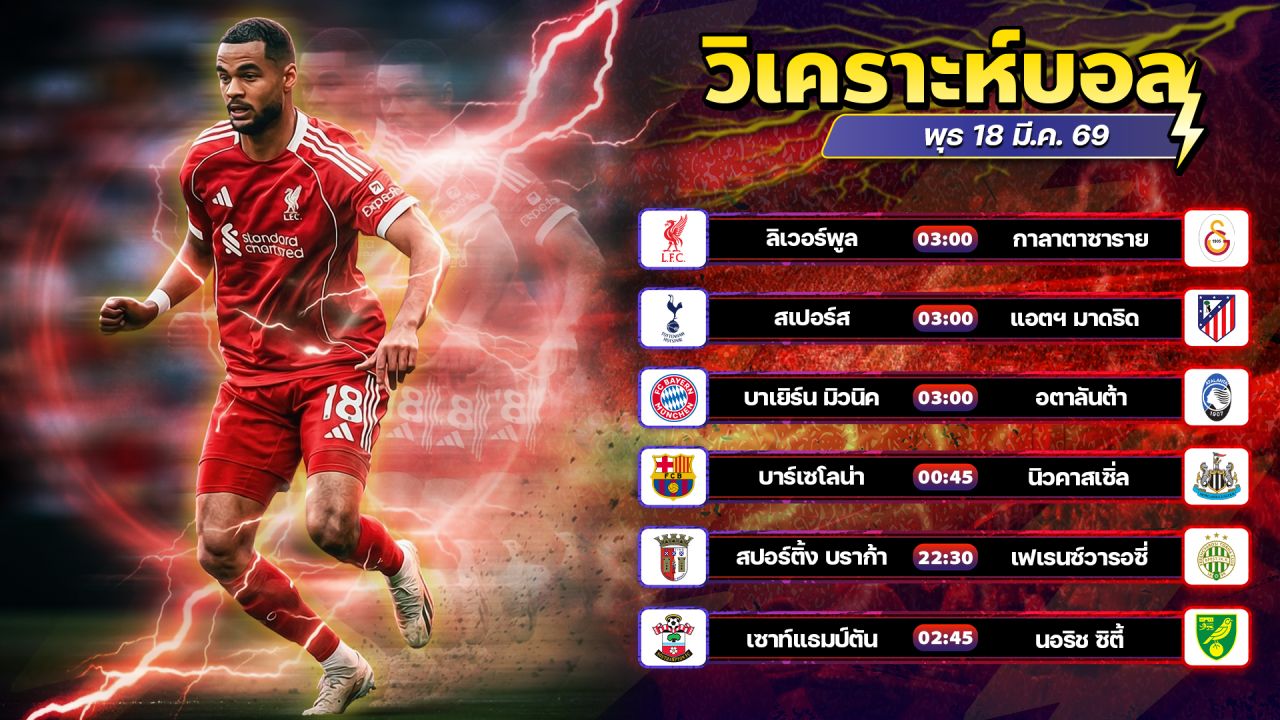 ⚽️💰😉วิเคราะห์บอลวันนี้ ทีเด็ดบอล วันพุธ ที่ 18 มีนาคม 2569 By อัศวินล้มโต๊ะ l อศว #อศว