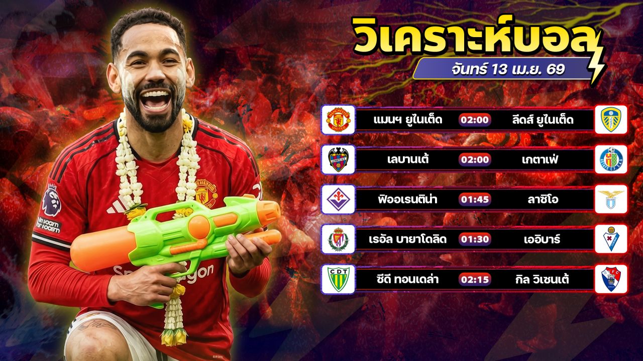 ⚽️💦🥳วิเคราะห์บอลวันนี้ ทีเด็ดบอล วันจันทร์ ที่ 13 มษายน 2569 By อัศวินล้มโต๊ะ l อศว #อศว