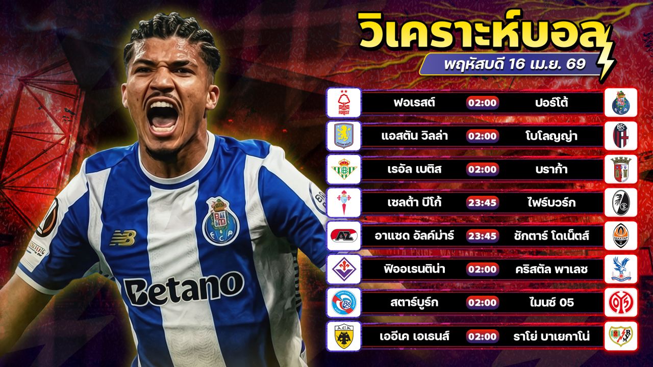 ⚽️💥😎วิเคราะห์บอลวันนี้ ทีเด็ดบอล วันพฤหัสบดี ที่ 16 มษายน 2569 By อัศวินล้มโต๊ะ l อศว #อศว