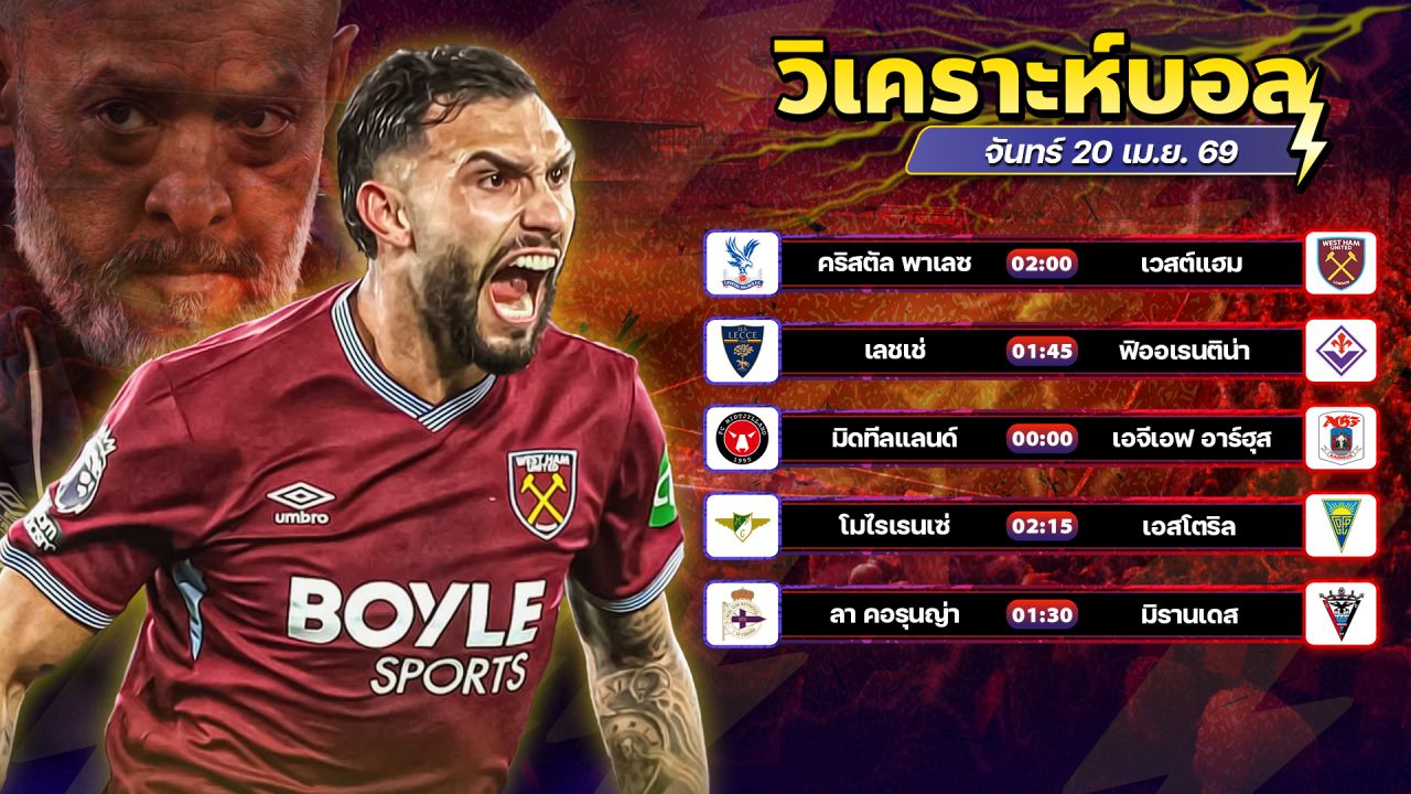 ⚽️📺😉วิเคราะห์บอลวันนี้ ทีเด็ดบอล วันจันทร์ ที่ 20 มษายน 2569 By อัศวินล้มโต๊ะ l อศว #อศว
