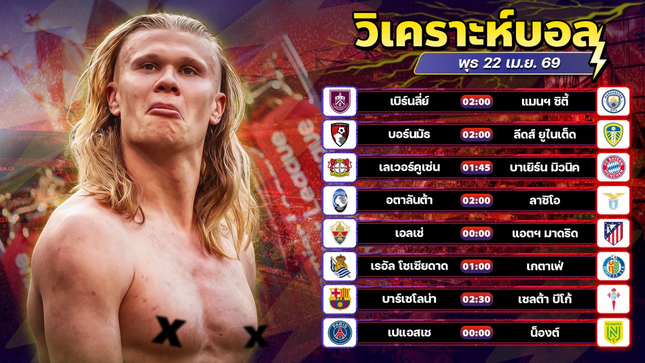 ⚽️👑😉วิเคราะห์บอลวันนี้ ทีเด็ดบอล วันพุธ ที่ 22 มษายน 2569 By อัศวินล้มโต๊ะ l อศว #อศว
