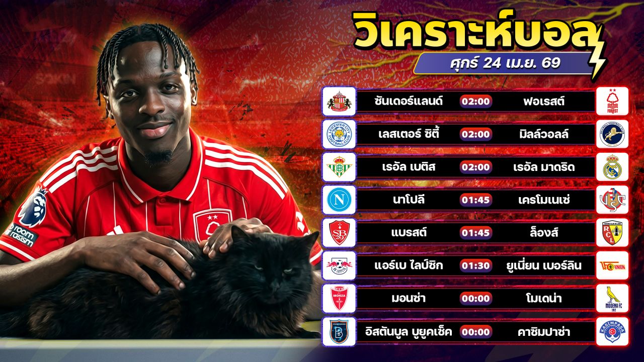 ⚽️🌟🤪วิเคราะห์บอลวันนี้ ทีเด็ดบอล วันศุกร์ ที่ 24 มษายน 2569 By อัศวินล้มโต๊ะ l อศว #อศว