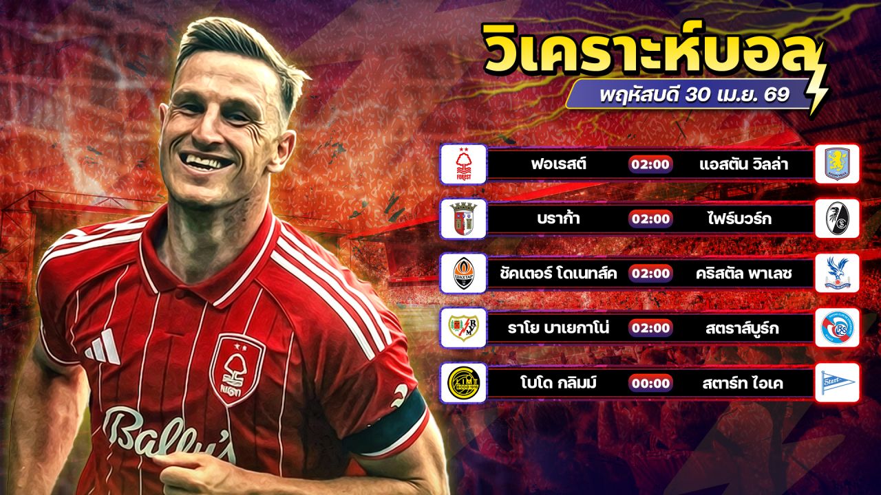 ⚽️🌟🥳วิเคราะห์บอลวันนี้ ทีเด็ดบอล วันพฤหัสบดี ที่ 30 มษายน 2569 By อัศวินล้มโต๊ะ l อศว #อศว
