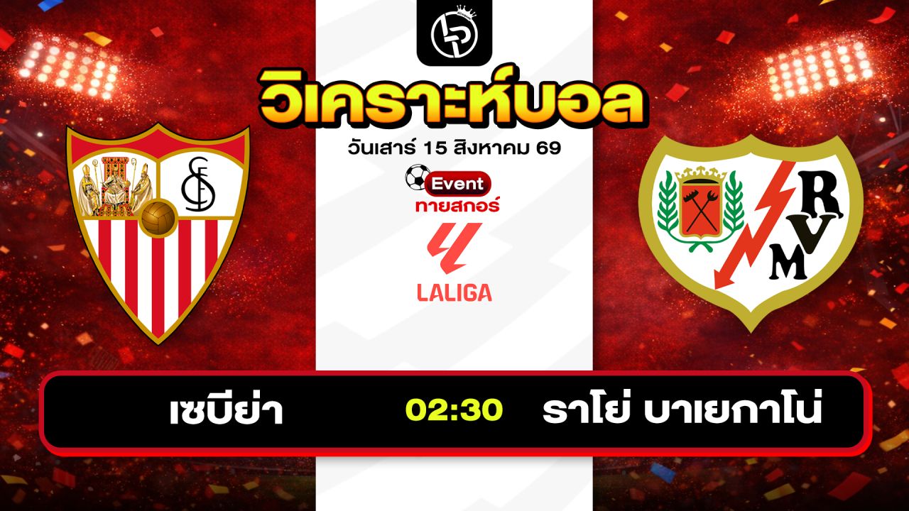 วิเคราะห์บอลวันนี้ ทีเด็ดบอลวันนี้ วันเสาร์ที่ 15 สิงหาคม 2569 By ลิโป้ตะลุมบอล