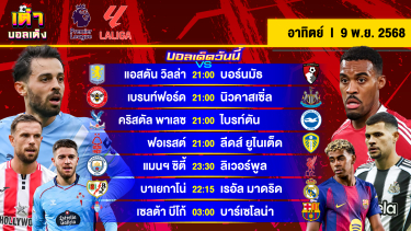 ดูวิเคราะห์ วิเคราะห์บอล (9 พ.ย. 68) | “เรือ ปะทะ หงส์” “มาดริด-บาร์ซ่า”พร้อมลุย! #เต๋าบอลเต็ง