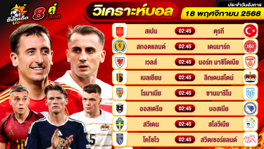 ดูวิเคราะห์ วิเคราะห์บอลวันนี้ ทีเด็ดบอล วันอังคาร ที่ 18 พฤศจิกายน 2568 By ช็อตเด็ดบอลเต็ง