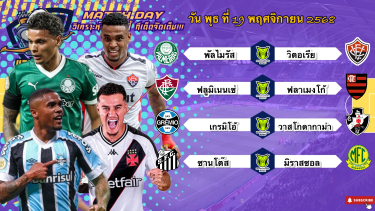 ดูวิเคราะห์ วิเคราะห์บอลวันนี้ 19 พฤศจิกายน 2568|ฟุตบอลบราซิลซีรี่ย์เอ🇧🇷จัดให้ชิลล์ๆสี่คู่นะครับ😁Byบลูบอลเด็ด