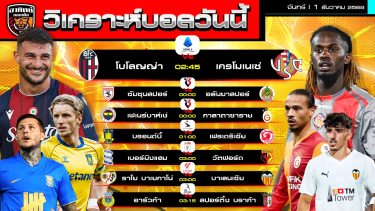 ดูวิเคราะห์ วิเคราะห์บอลวันนี้ | วันที่ 1 ธันวาคม 2568 | 7 คู่ 6 ลีก | by อาทิตย์ บอลเต็ง