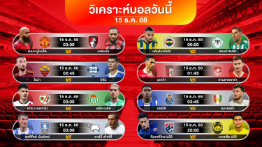 ดูวิเคราะห์ พรีวิวก่อนแข่ง ( ตัวผู้เล่น + ผลงานย้อนหลัง ) #วิเคราะห์บอลวันนี้ 15 ธค 68