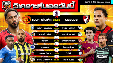 ดูวิเคราะห์ วิเคราะห์บอลวันนี้ | วันที่ 15 ธันวาคม 2568 | 7 คู่ 7 ลีก | by อาทิตย์ บอลเต็ง (@itid007)