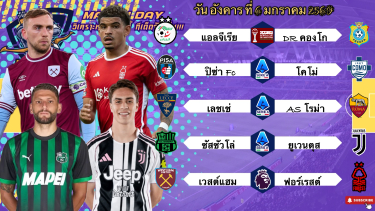 ดูวิเคราะห์ วิเคราะห์บอลวันนี้ อังคาร ที่ 6 มกราคม 2569|🇮🇹โคโม่ลุ้นท็อป4🏴󠁧󠁢󠁥󠁮󠁧󠁿เวสต์แฮมไหวนะ🙂Byบลูบอลเด็ด