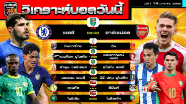 ดูวิเคราะห์ วิเคราะห์บอลวันนี้ | วันที่ 14 มกราคม 2569 | คาราบาวคัพ Asian Cup u23 ช้างเอฟเอคัพ AFCON | by อาทิตย์ บอลเต็ง (@itid007)