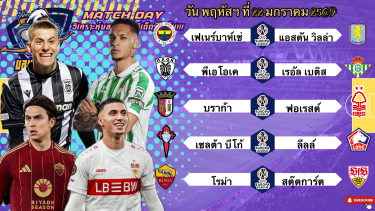 ดูวิเคราะห์ วิเคราะห์บอลวันนี้ พฤหัสบดี ที่ 22 มกราคม 2569|🇵🇹บราก้าดุดัน🇩🇪สตุ๊ตการ์ตสู้ได้🙂Byบลูบอลเด็ด