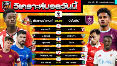 ดูวิเคราะห์ วิเคราะห์บอลวันนี้ | 2 กุมภาพันธ์ 2569 | 7 คู่ 7 ลีก | by อาทิตย์ บอลเต็ง (@itid007)