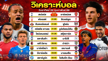 ดูวิเคราะห์ วิเคราะห์บอลวันนี้ ทีเด็ดบอลวันนี้ วันอาทิตย์ที่ 22 กุมภาพันธ์ 2569 By ลิโป้ตะลุมบอล