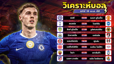 ดูวิเคราะห์ ⚽️❤️🤗วิเคราะห์บอลวันนี้ ทีเด็ดบอล วันเสาร์ ที่ 18 มษายน 2569 By อัศวินล้มโต๊ะ l อศว #อศว