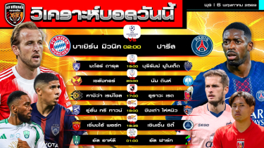 ดูวิเคราะห์ วิเคราะห์บอลวันนี้ | 6 พฤษภาคม 2569 | ตัดเชือก UCL ลีกจีน เจลีก ลีกซาอุ | by อาทิตย์ บอลเต็ง (@itid007)