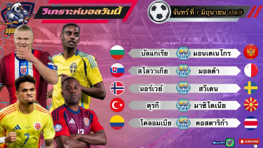 ดูวิเคราะห์ วิเคราะห์บอลวันนี้ จันทร์ที่ 1 มิถุนายน 2569|🇳🇴นอร์เวย์ เปิดโปร🇹🇷ตุรกี ขยี้ยับ🫡By #บลูบอลเด็ด