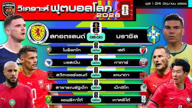 ดูวิเคราะห์ วิเคราะห์ฟุตบอลโลก2026 วันนี้ 24 มิถุนายน 2569 | by อาทิตย์ บอลเต็ง (@itid007)